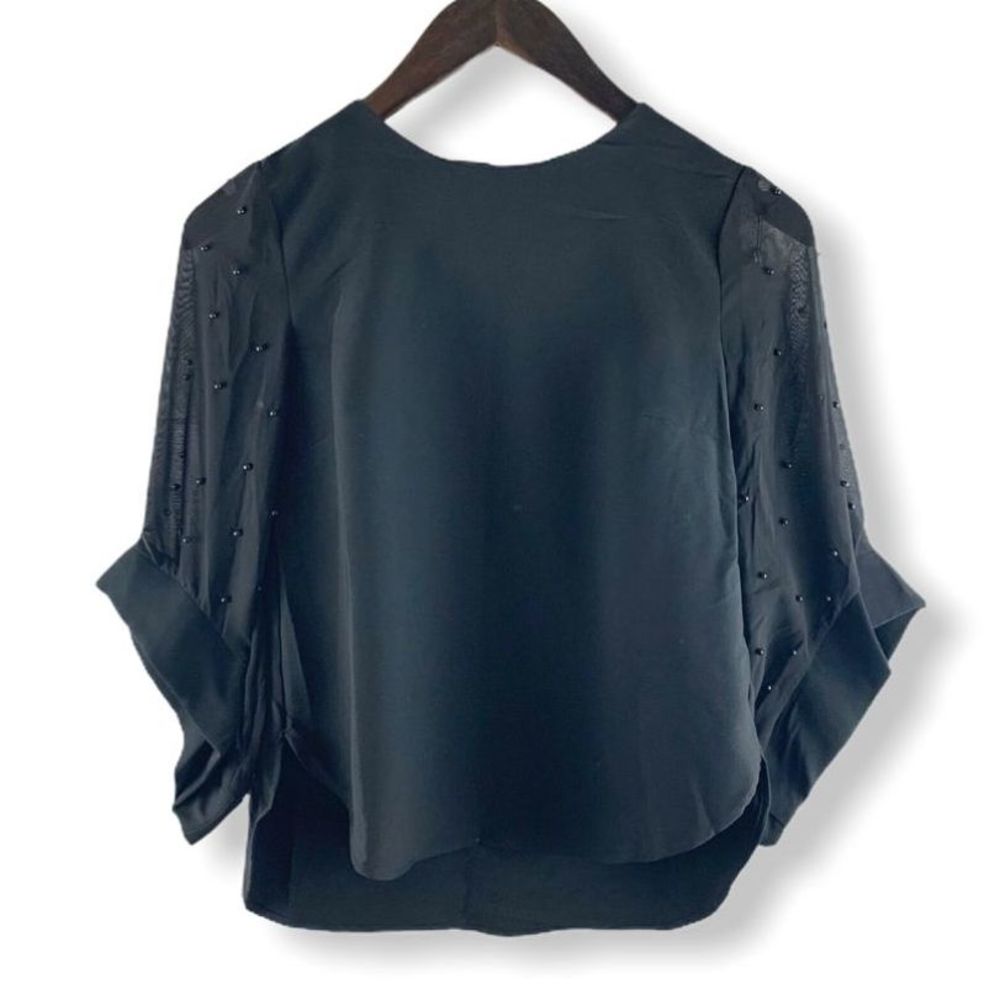 Joy Miss Black Pearl Embellished Blouse Size 4